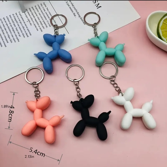 NEW, 1 PC Cute Cartoon Balloon Dog Keychain Pendant, Bag Ornament, Car Key Chain - Picture 3 of 5